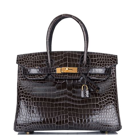 hermes graphite crocodile|HERMES Shiny Porosus Crocodile Birkin 30 Graphite.